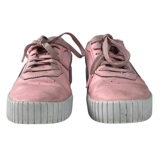 Puma Sneakers Girls Size 4.5 Pink White Casual Lace-Up Shoes - Picture 3 of 11